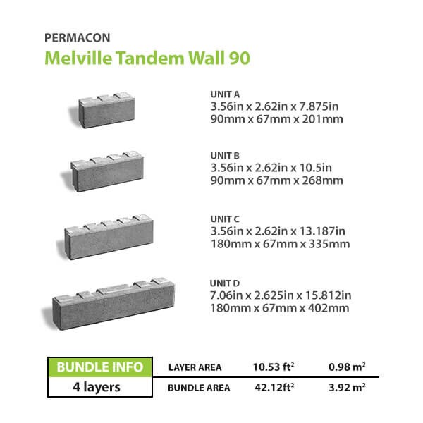 Permacon Melville Tandem Wall 90mm